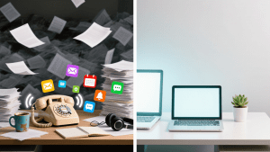 Comparing shallow distraction versus how to practice deep work in a focused environment.