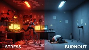 Understanding the difference between stress and burnout is the first step to recover from burnout effectively.