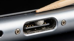 Removing lint with a toothpick is a vital step when you clean your tech gadgets to fix charging issues.