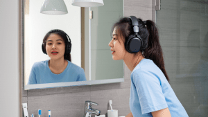 Using the Shadowing technique in front of a mirror helps you learn a new language fast with better accent.