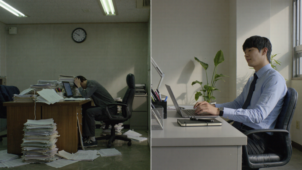 A comparison of a stressed procrastinator versus a productive person who learned how to stop procrastinating.