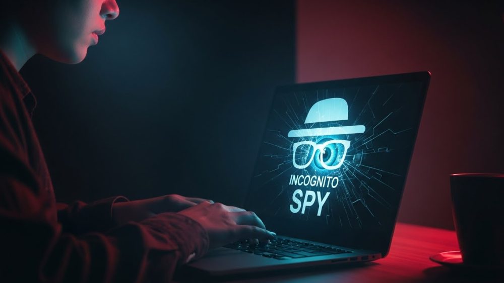 A conceptual image showing the illusion of privacy when asking is Incognito Mode safe.