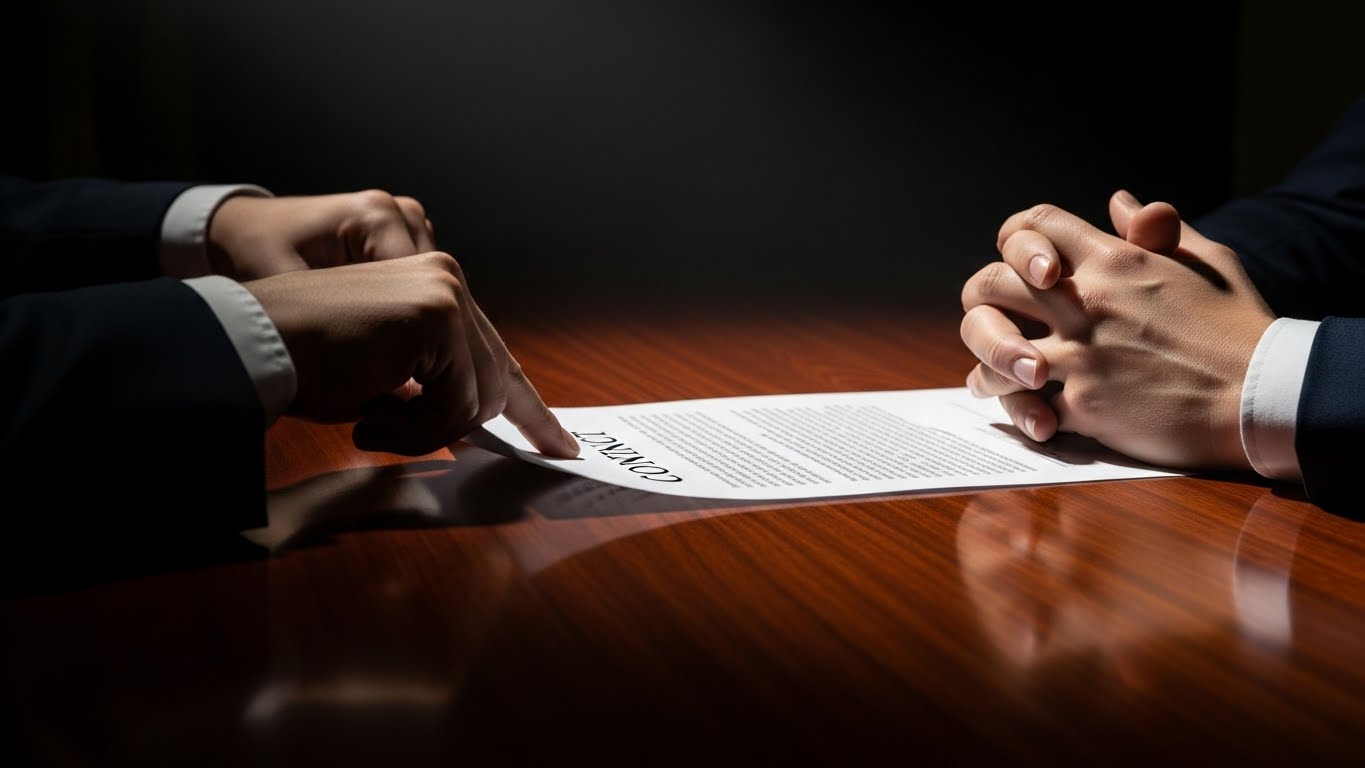 A tense business deal taking place, illustrating the importance of learning to master negotiation skills.